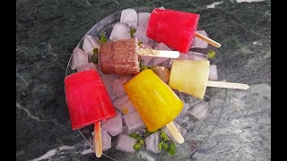 Popsicle Recipes | Popsicle 4 ways | Fruits Popsicle | Mango Popsicle | Icecandy | Bahu Vyanjan |