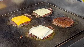 Four handmade patties \u0026 three cheeses! Super quadruple smash hamburger┃Korean street food