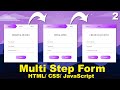 Multi Step Form with Step Progress Bar in HTML CSS & JavaScript, Multi Step Registration Form