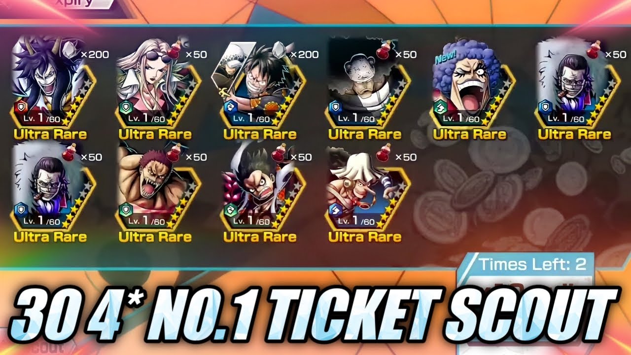 30 4 Best Scout Ticket Golden Campaign Ticket Summons One Piece Bounty Rush Opbr