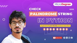 Python Program to check if a String is a Palindrome or Not | MicroDegree ಕನ್ನಡ