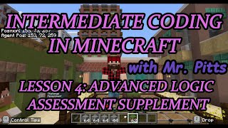 Intermediate Coding in Minecraft Lesson4: Assessment Supplement #minecraft #computerscience #coding