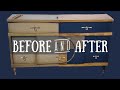 Blond midcentury dresser makeover