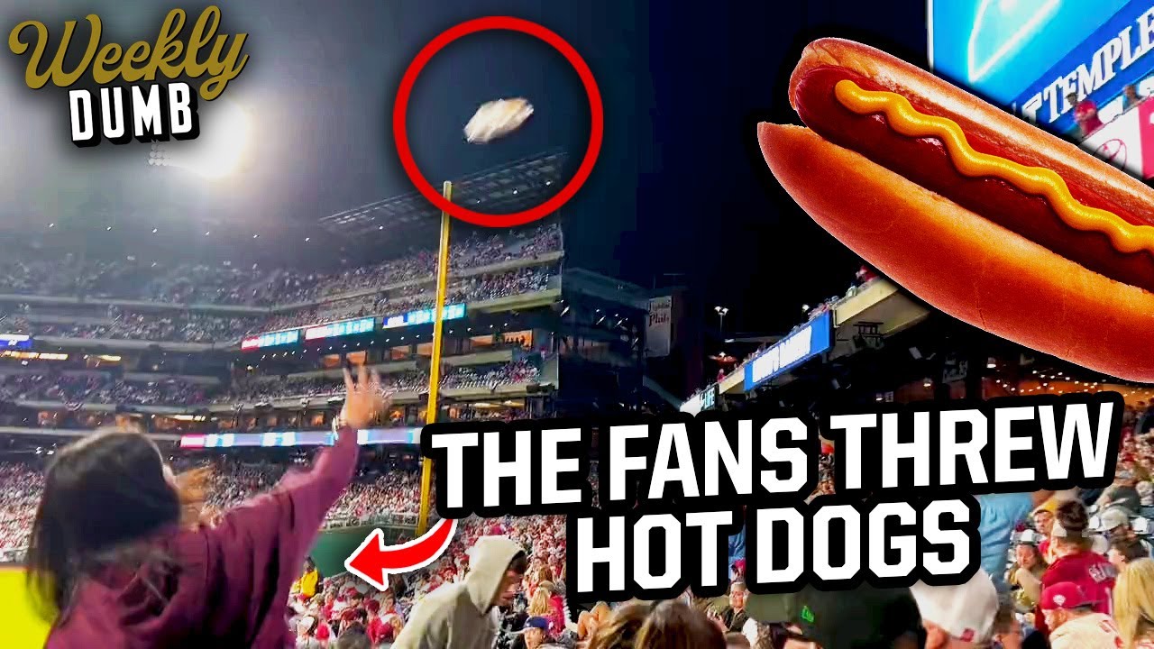 Phillies Fans Throw Hot Dogs During Loss | Weekly Dumb - YouTube