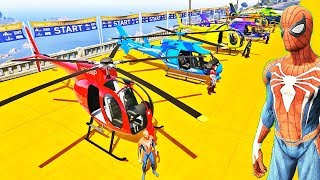 HOMEM ARANHA BATMAN HOMEM DE FERRO COM HELICÓPTEROS! DESAFIO HELICÓPTEROS \u0026 SUPER HERÓIS - IR GAMES