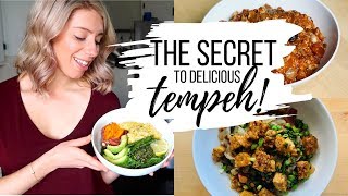 HOW TO COOK TEMPEH & the secret to making it taste good + recipes!