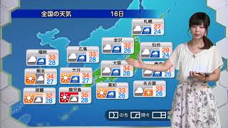 ★お天気キャスター解説★ 8月16日火の天気