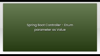 Spring Boot Controller - Enum parameter as Value