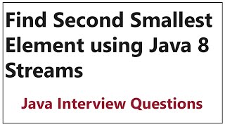 find Second smallest element using java 8 streams