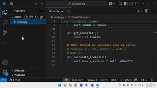 Python Circes Circle Calculator OOP (In Class)