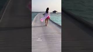 Tamanna Bhatia is pink bikini from maldives