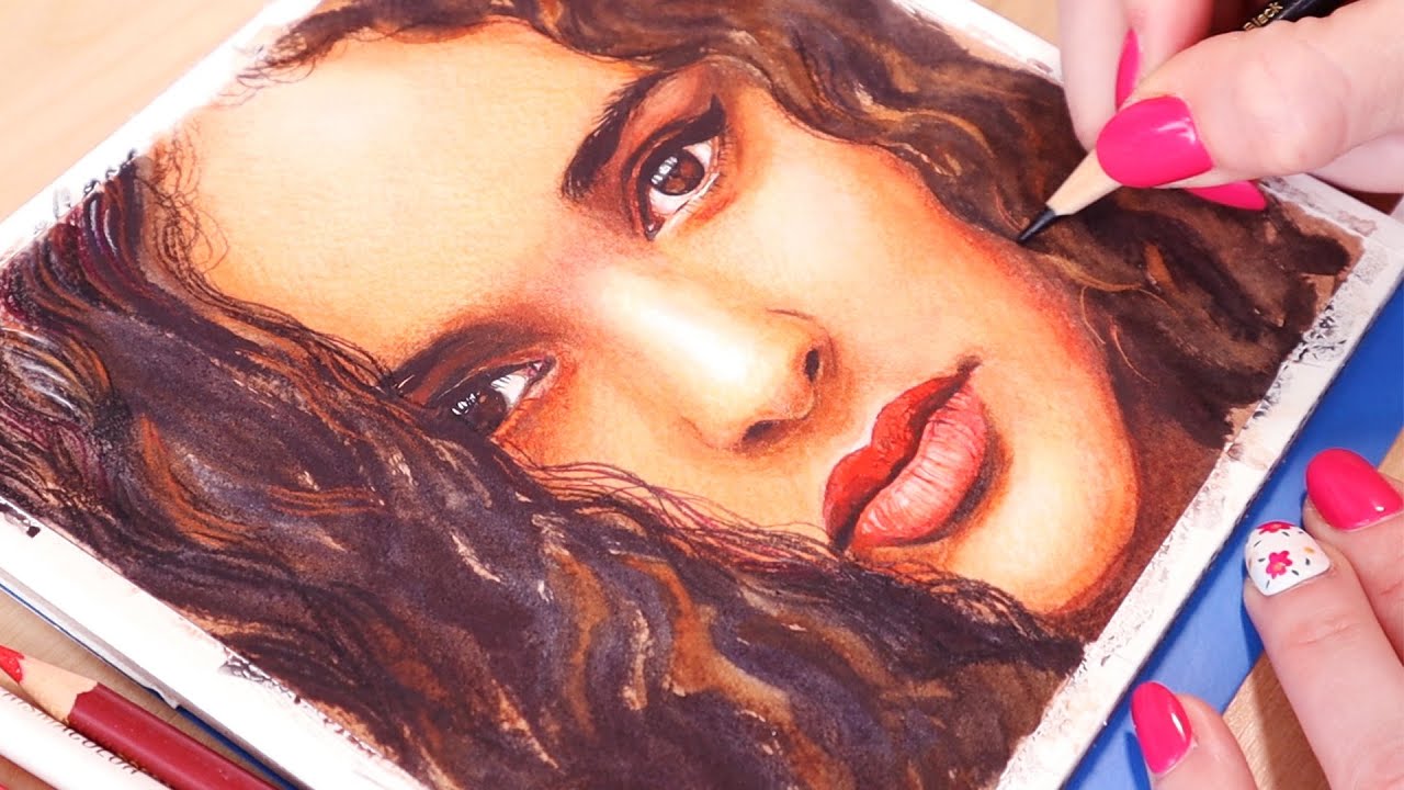 How To Paint A Realistic Portrait With Watercolor And Colored Pencil ...