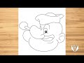 How to draw Popeye Step by step, Easy Draw | Free Download Coloring Page