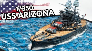 3 WEEKS BUILD Arizona Battleship 1/350 model ship / Pearl Harbor 1941