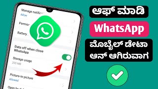 ಮೊಬೈಲ್ ಇರುವಾಗ WhatsApp ಅನ್ನು ಹೇಗೆ ಆಫ್ ಮಾಡುವುದು  ಡೇಟಾ ಆನ್ ಆಗಿದೆ.  ವಾಟ್ಸಾಪ್ ಡೇಟಾ ಸಂಪರ್ಕ 2024 ನಿಲ್ಲಿಸಿ.