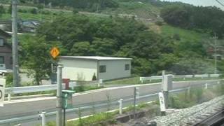 篠ノ井線 車窓 姨捨駅でのスイッチバック 115系 Obasute station