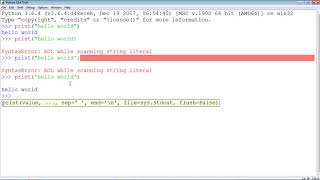 SyntaxError: EOL while scanning string literal (solved!)|python errors