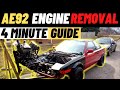 How To Pull Your Engine on your Ae92 Toyota Corolla! 4 minute guide!