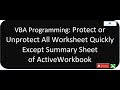 VBA Programming:- How To Protect or Unprotect All Worksheets