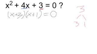 Solve x^2 + 4x + 3 = 0