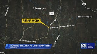 Lower Hampden Road reopens in Monson following downed power lines