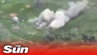 Ukraine Land Forces destroy mortar in Bakhmut