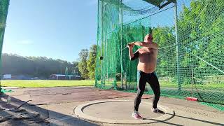 Hammer Throw. Stabilizing my 3-rotation throws. Master Athletics, M60, 25/2024