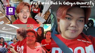 First Week Back in College/University 🎀 NYU Presentation, First Week Fest, Game Day | GIYOYO’s life