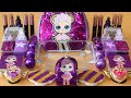 Mixing”Purple” Eyeshadow and Makeup,parts,glitter Into Slime!Satisfying Slime Video!★ASMR★