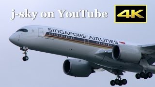 [4K] Singapore Airlines Airbus A350-900 - Strong Crosswind Hard Landing at Tokyo Haneda Airport