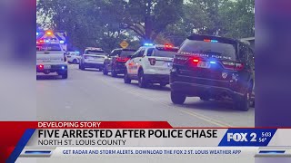 5 suspects arrested after robbery, police chase in Ferguson