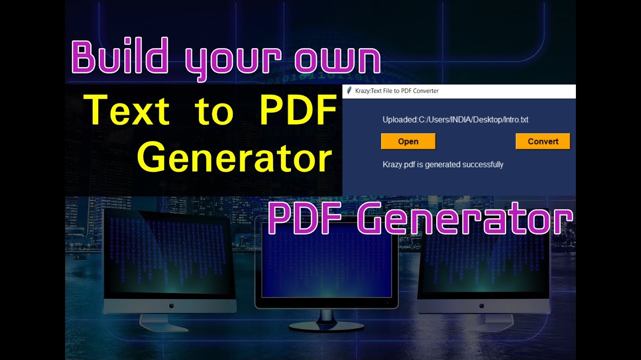 Convert Text File To Pdf Using Python Pdf Generator In Python Youtube