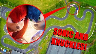 DRONE CATCHES SONIC VS KNUCKLES FROM THE NEW SONIC THE HEDGEHOG 2 MOVIE! THEY ATTACKED US!!