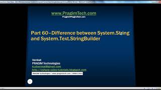 Part 60 C@ Tutorial Difference between String and StringBuilder HD
