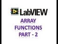 LabVIEW - Array Functions - Part 2