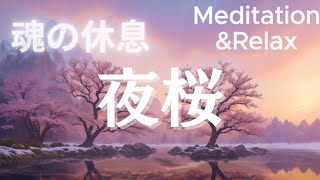 【夜桜】魂の休息 | 春の訪れを感じる癒しの瞑想音楽 | 広告なしの心地よい眠りへ誘う | ストレス浄化＆リラックス | 睡眠用BGM