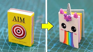 DIY Mini Unicorn notebook || how to make Mini Unicorn notebook from matchbox