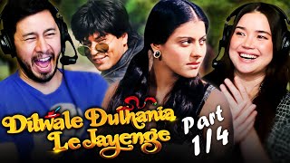 DDLJ Movie Reaction Part 1/4! | DILWALE DULHANIA LE JAYENGE | Shah Rukh Khan | Kajol