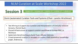 NLM Curation at Scale Workshop - Session 3