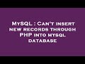 MySQL : Can't insert new records through PHP into mysql database