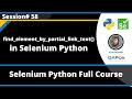 find_element_by_partial_link_text() Command (Selenium Python - Session 58)