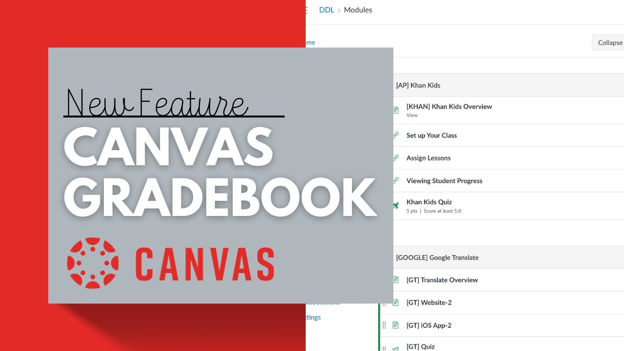 The New Canvas Gradebook Youtube