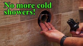 How to clean out shower valve to get hot water again - E35 S3