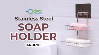 HOKIPO Magic Sticker Series Self Adhesive Stainless Steel Soap Holder (AR1670)