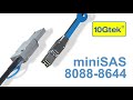 10gtek mini sas scsi cables sff 8088 sff 8087 sff 8644 sff 8643 and hybrid cables