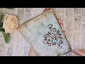 shabby chic notebook. decoupage mixed media tutorial