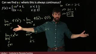 Example: When is a Piecewise Function Continuous?