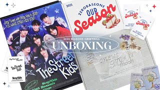 unboxing 2025 season’s greetings  ✧ stray kids, zerobaseone, oneus ✨🗓️