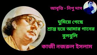 ঘুমিয়ে গেছে শ্রান্ত হয়ে আমার গানের বুলবুলি।কাজী নজরুল ইসলাম।Ghumiye Geche Shanto Hoya।Kazi Nazrul।