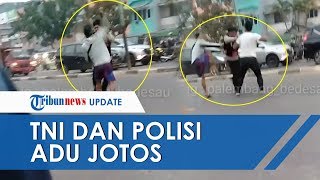 Viral Video Anggota TNI Baku Hantam dengan Polisi di Pinggir Jalan Kota Palembang